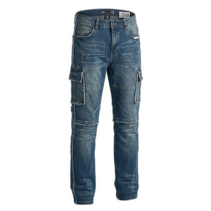 State of Crew Men’s Stacked Skinny Cargo Jeans Blue Wash Distressed NWT 38